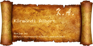 Körmöndi Albert névjegykártya